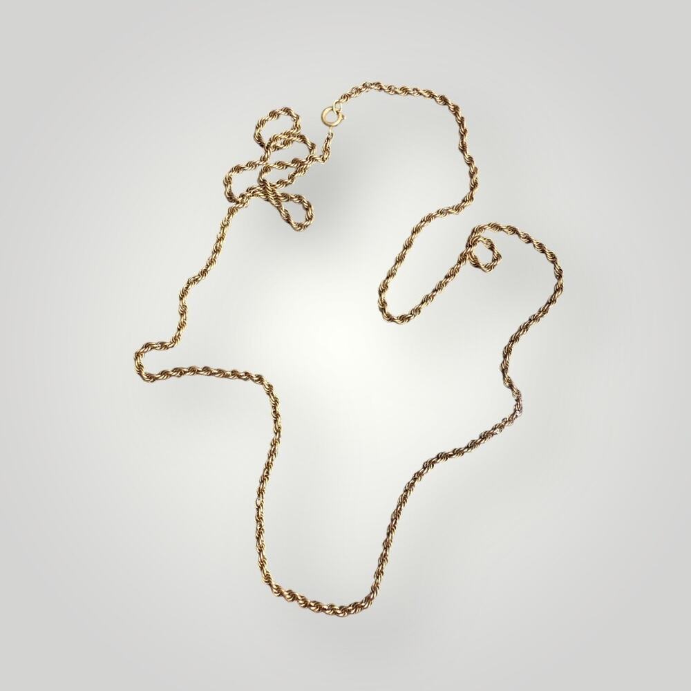 Vintage 12K Gold Filled Rope Chain Necklace 1/20 12K GF Twisted Link 12g